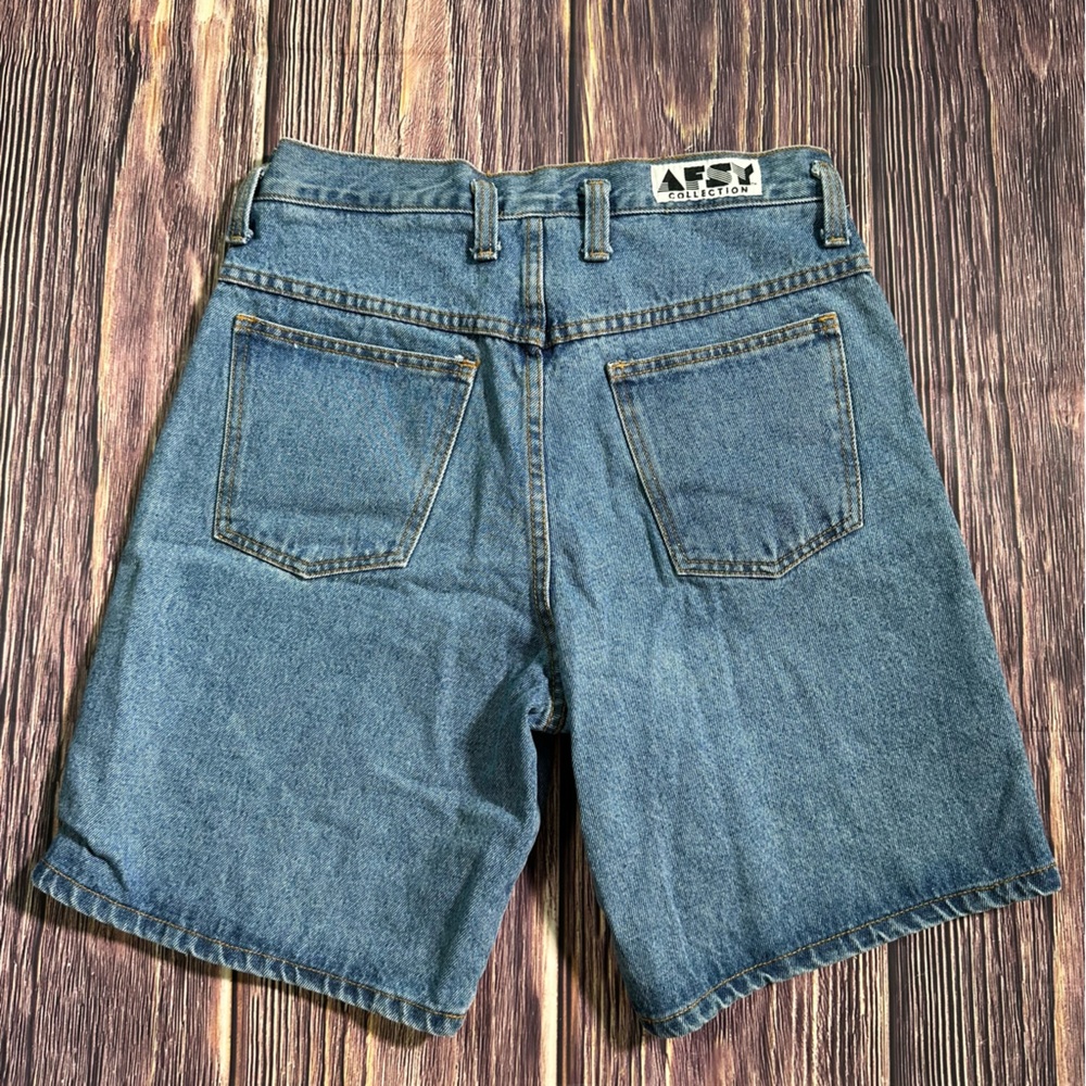 Women’s Vintage 80’s AFSY Embroidered Patchwork Denim Jean Shorts Deadstock - Picture 2 of 8